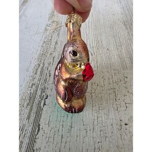 Vintage german? Squirrel‎ nut glass ornament animal Xmas tree Forest